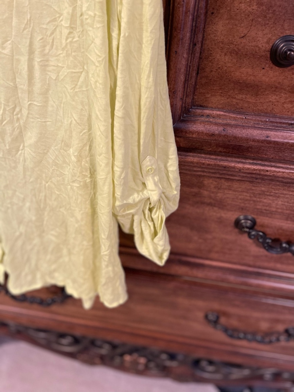 Pleats Collection Yellow Button-Down Collared Shirt - Picture 3 of 4
